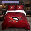 Pittsburgh Penguins Pattern Microfiber 3Pcs Bedding Set Decor Duvet Cover Set For Bedroom Home Use