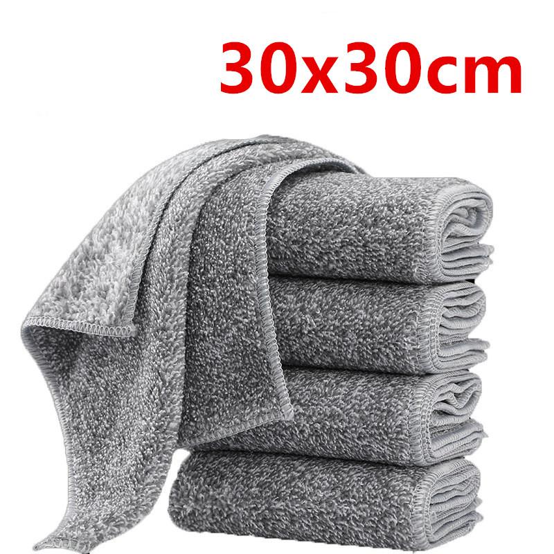 1/20 Stück Grau Bambuskohle Verdickt Super Saugfähig Spültuch Ölbeständig Küchenwischtücher Mikrofaserreinigungstücher