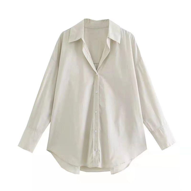 Fashion Spring Basic Style Long Sleeves Shirt Poplin