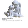 Girl And Dog Statue Nordic Style Desktop Girl Dog Figurine for Bedroom Living Room Home Office Shelf Desk Decor