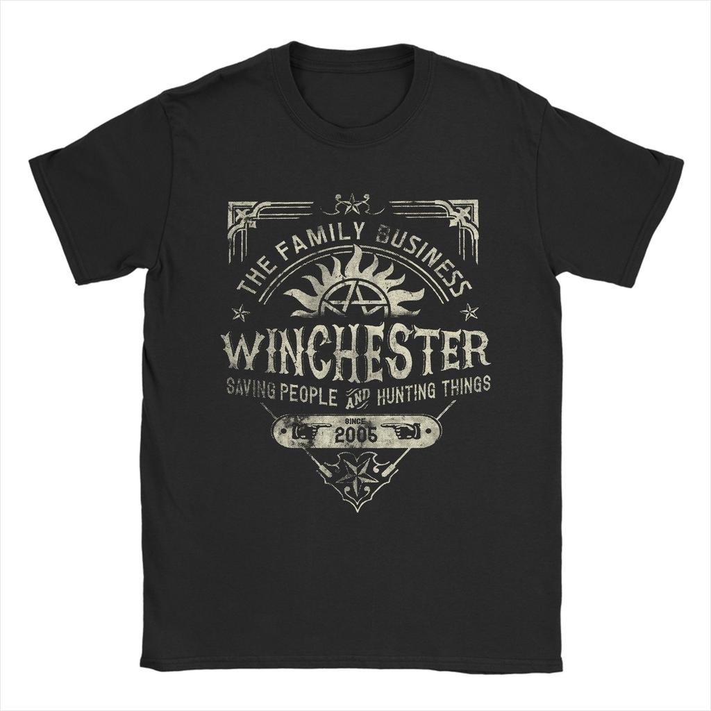 A Very Winchester Business Supernatural TShirts Men Humorous 100 Cotton Tees O Neck Short Sleeve T Shirt Plus Size Clothes