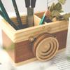 Box Creative Camera Crafts Desk Accessories Wooden Pen Holder Makeup Organizer Pencil Holder