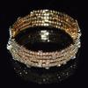 Charm Artificial Crystal Elegant Ornaments Fashion Wedding 5-row Rhinestone For Women Arm-hugging Festival Gifts Bracelet Creative Open Bracelet 1pc