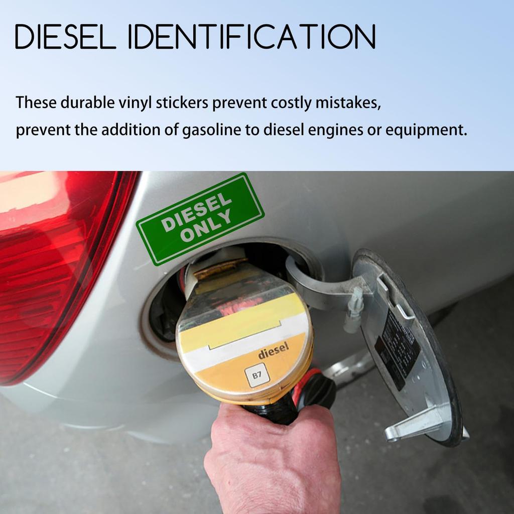10Pc Diesel Only And Gasoline Only Stickers For Fuel Tank | Vinyl Waterproof And Sunburn Resistant Diesel Only & Gasoline Only Decals For Fuel