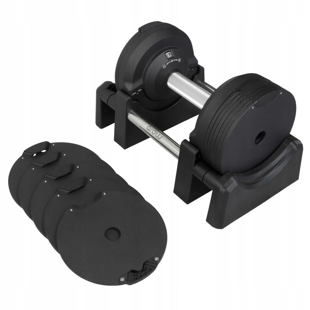 Adjustable dumbbell 23.5 kg With adjustable CO 1.5 kg black premium dumbbell
