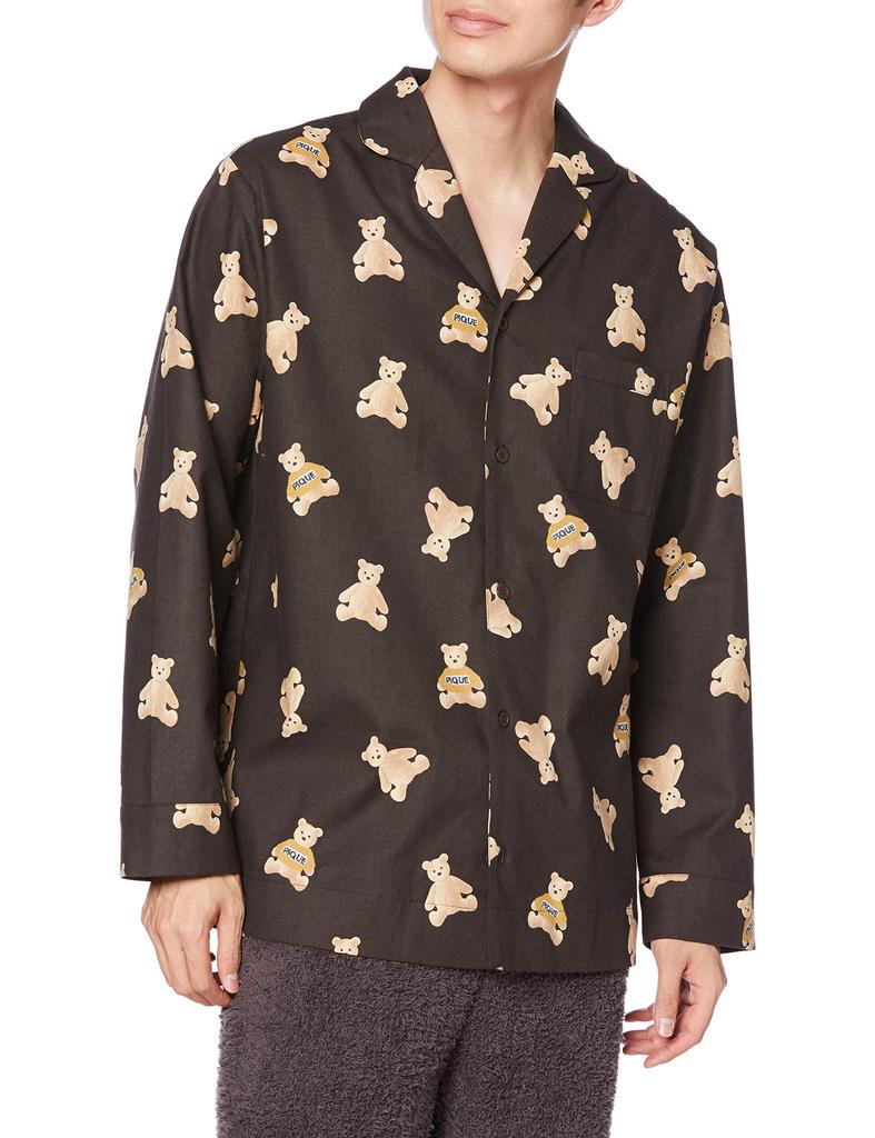 Gelato Pique Christmas Bear Print Shirt PMFT205968 CGRY L [Homme] Men's