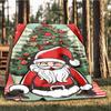 1pc Christmas Santa Claus Outdoor Flannel Blanket Soft All Season Polyester Throw , Perfect for Picnics & Travel , Picnic Accessory