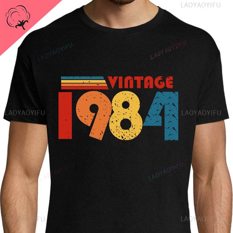 40th Birthday T-shirt 1984 Tshirt Birthday Souvenir Unisex for Unisex Happy Birthday T Shirt Retro Style TEE Gifts CONTTON Camisas