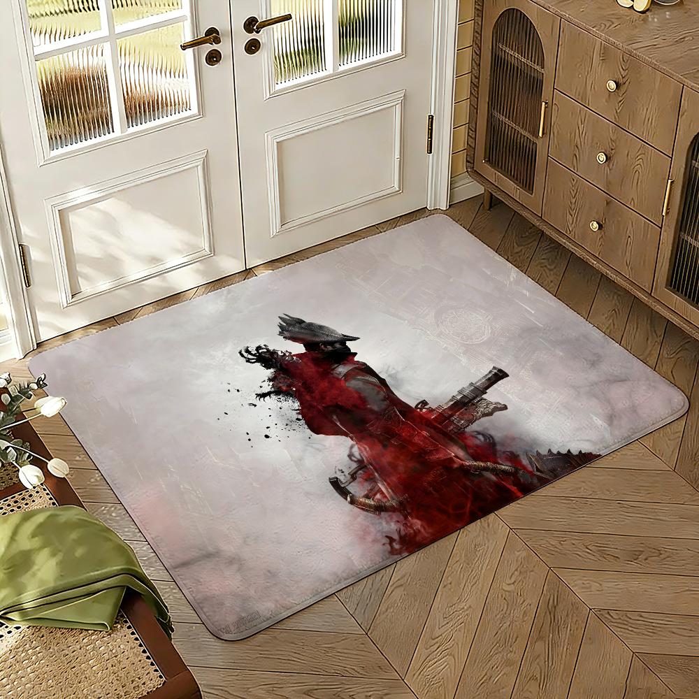 Blood-borne game Floor Mat Soft Thickened Absorbent Non-Slip Bedroom Living Room Door Mat Home Decor Flannel Rugs