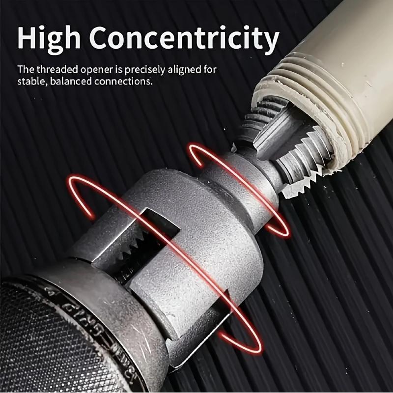 2025 Pipe Threading Tool Kit - Internal & External Cutter for 1/2" & 3/4" Pipes, Drill-Compatible Rethreading Die Set
