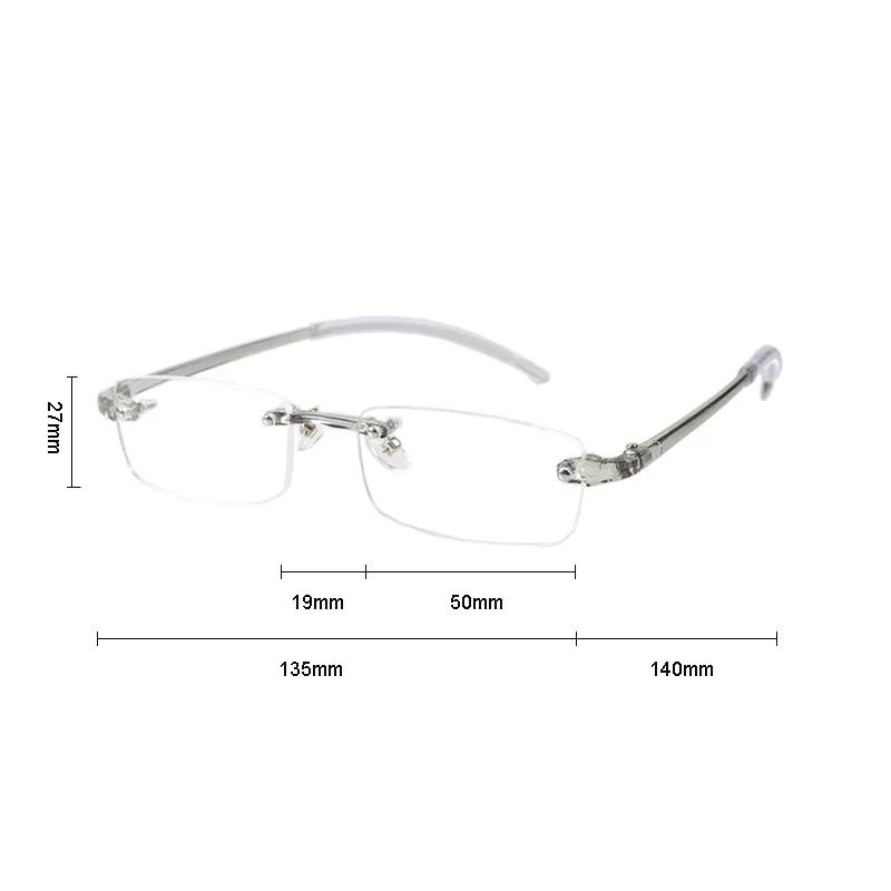 Vintage Rimless Finished Myopia Glasses Ultralight Soft Men Women Ultralight Resin Nearsighted Eyeglasses Diopters 100~400