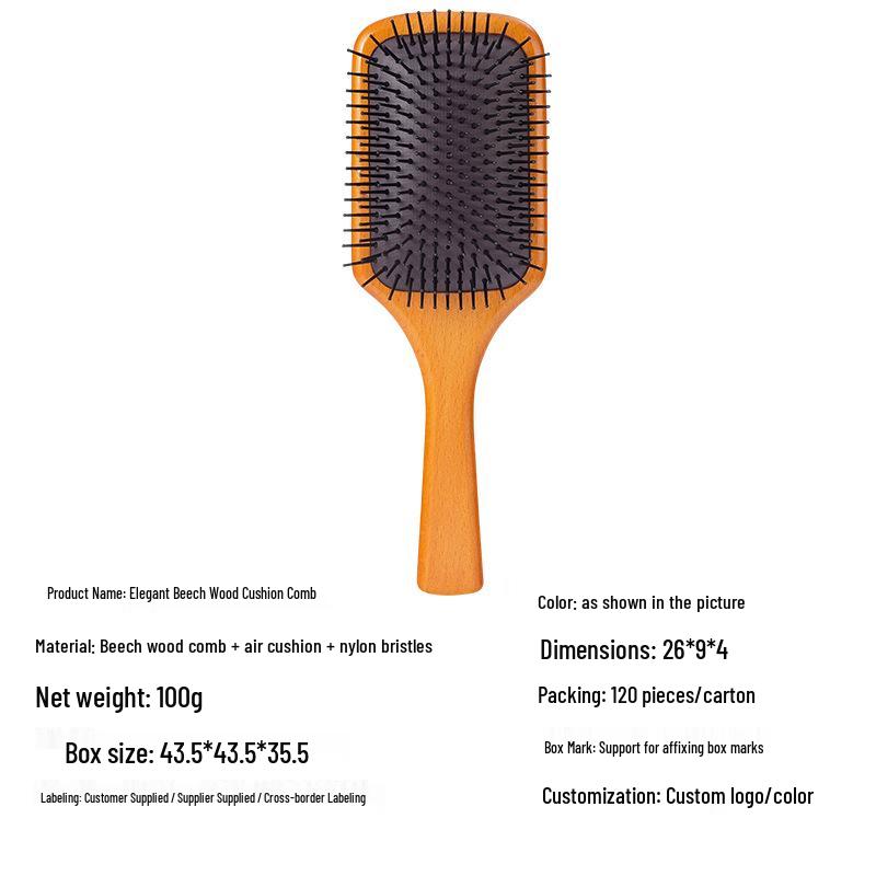 Professional Wooden Air Cushion Scalp Massage and Hairdressing Comb