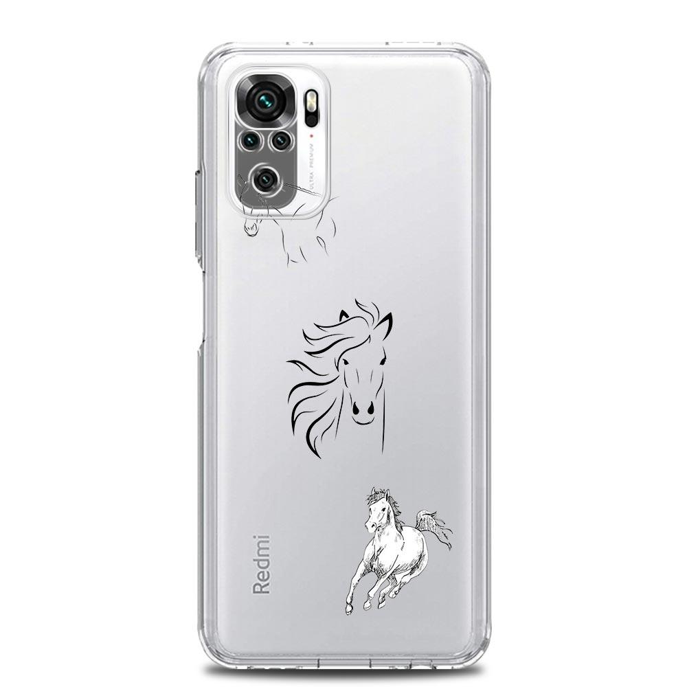 Phone Case For Xiaomi Redmi Note 13 12 5G 9S 9 8 10 11 Pro Plus 4G 9T 13C 12C 10C 9C 9A 7 Pro Clear Cover Animal Art Horse