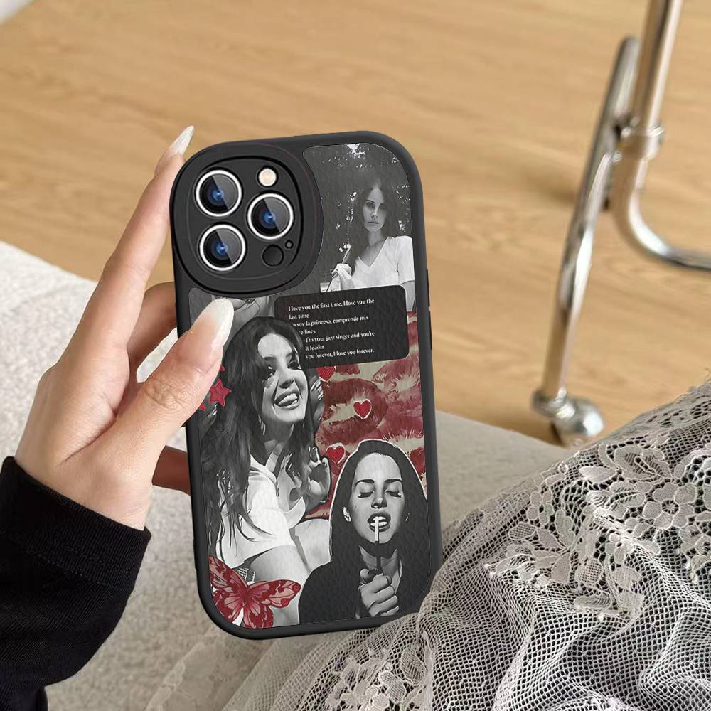 Kryt na telefon zpěvačky Lany Del Rey pro IPhone 11 12 13 14 15 16 Pro Max Mini Plus Měkký kožený kryt