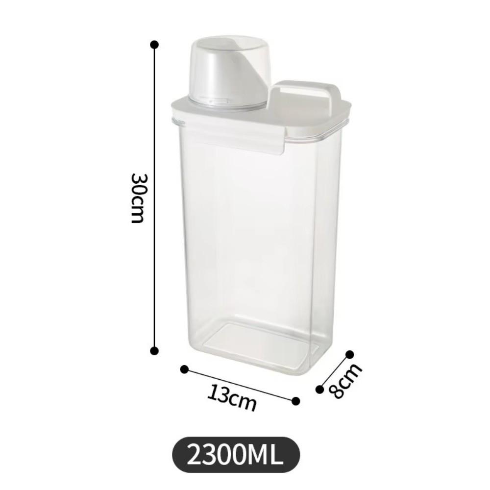 Airtight Washing Powder Storage Box Large Capacity Transparent Laundry Pod Bucket with Measuring Cup Laundry Detergent Dispenser