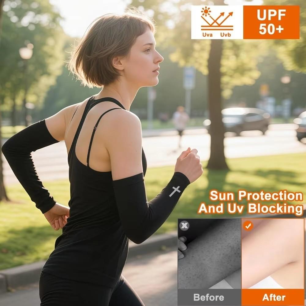 Elastic Fabric UV Protection Arm Covers Cooling Effect Cycling Cross Sleeves  Baseball Volleyball