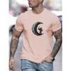 T-shirt da uomo con scollo a O, manica corta, stampa, cotone, comoda, da uomo