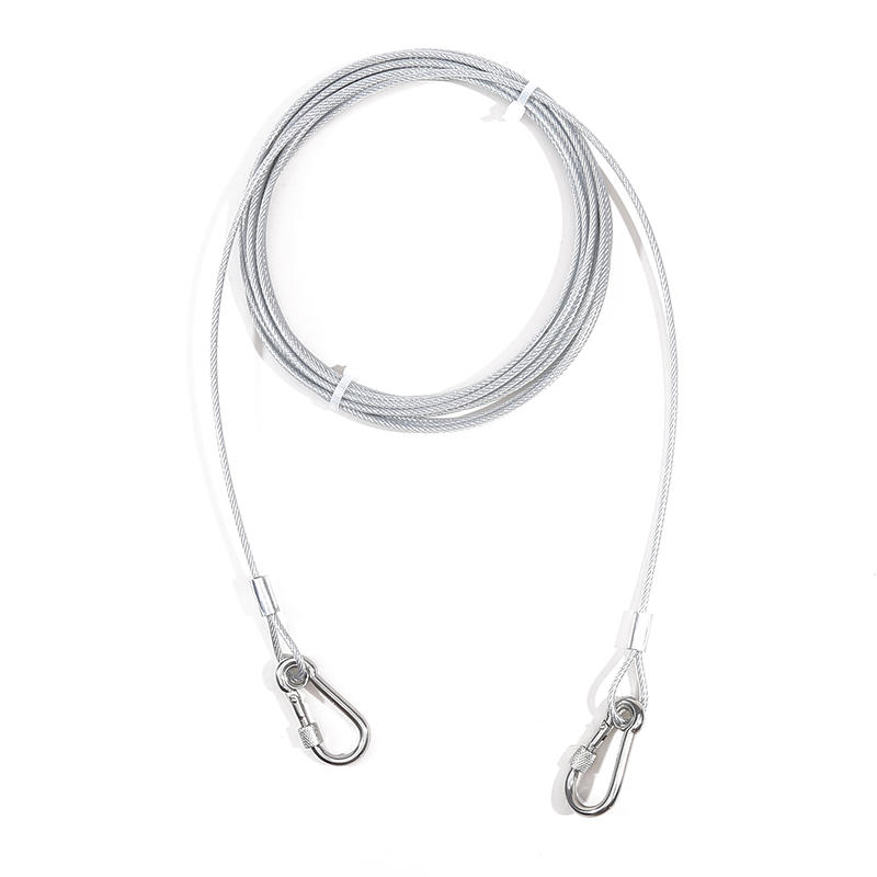 Outdoor Stainless Steel Dog Leash Heavy Duty Dog Tie Out Cable Pet Runner Cable Leads for Yard, Line Tether for Medium Large Dogs