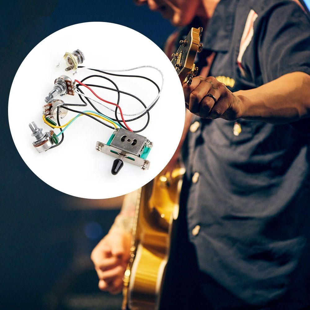 E-Gitarrenteile & Zubehör 500k Potis Knöpfe DIY Elektrogitarren-Verkabelungsbaum Vorverkabelt