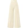Solid Color Vintage Casual Loose High Waist Wide Leg Long Trousers For Women