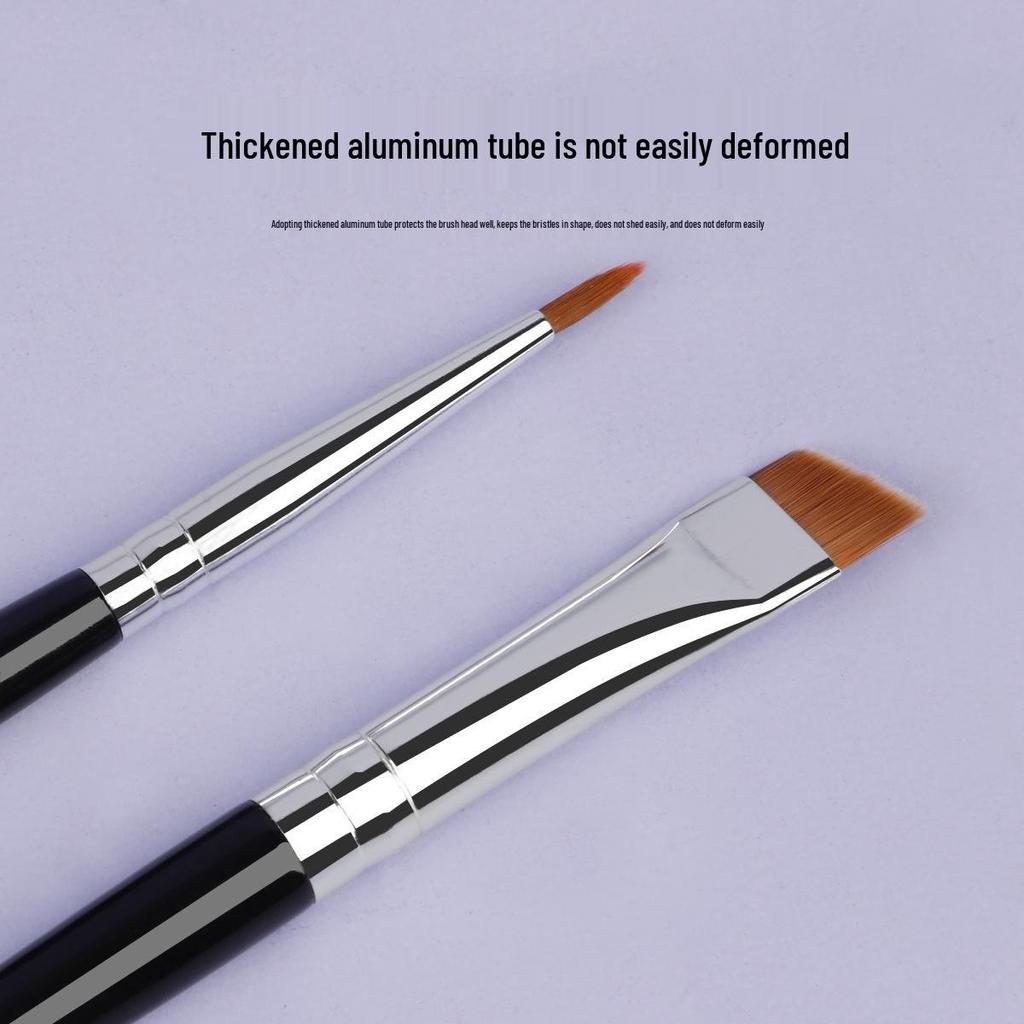 Ultra-Fine Angled Eyeliner & Brow Brush Set - Professional Slanted Makeup Tools