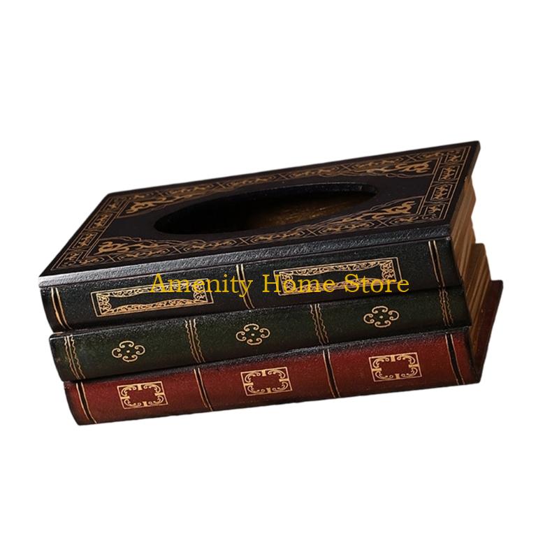 F26C Handmade Tissue Storage Box Nonslip Bottom Retro Craftsmanship Practical Home Kitchen Accessory