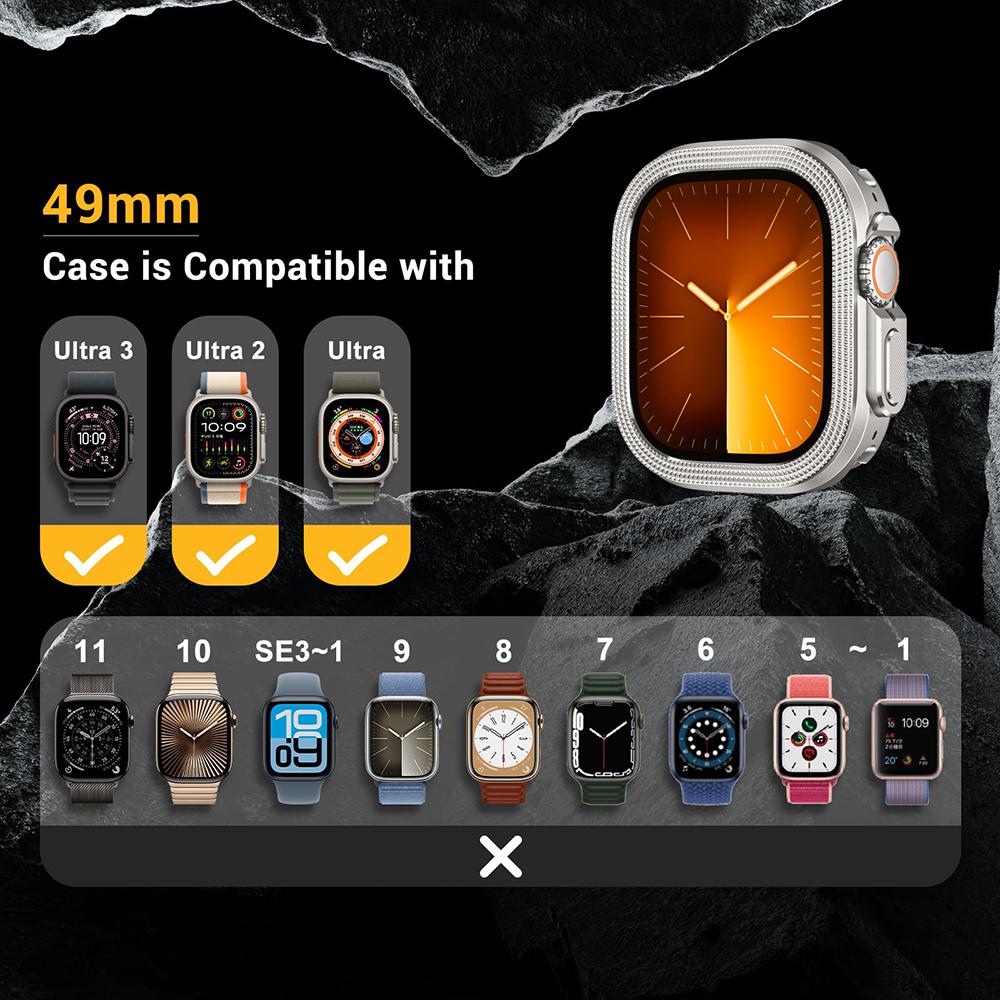Luxury Alloy Case for Apple Watch Ultra 3 49mm Watchcase for Iwatch ULTRA 3 2 1 49MM Shell Hard Metal Bumper Protect Accessories