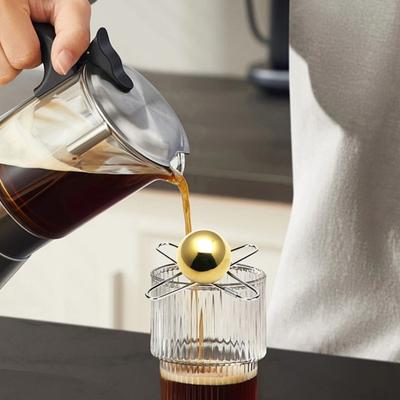 Stainless Steel Coffee Ice Ball for Espresso Reusable Refrigeration Tool with Stand Flavor Enhancer Gadgets
