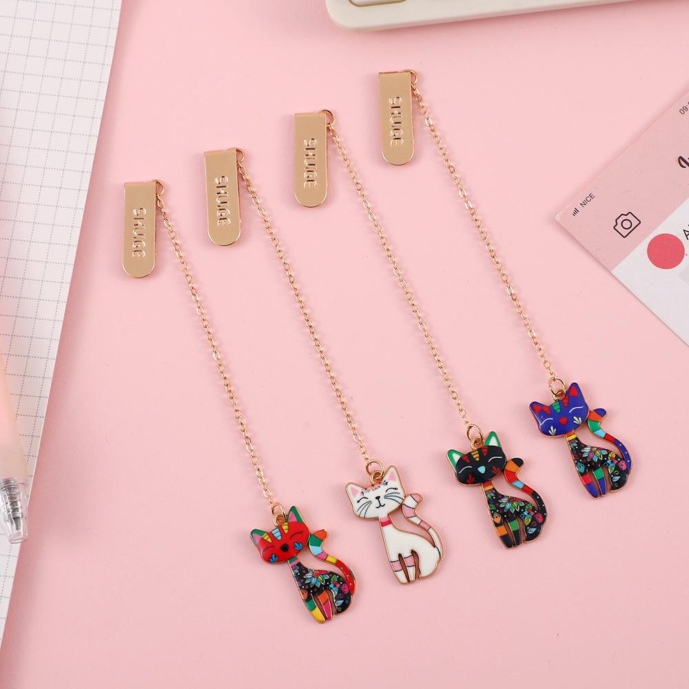 Classical Cartoon Cat Metal Bookmark - Creative Student Graduation Souvenir & Reward Gift