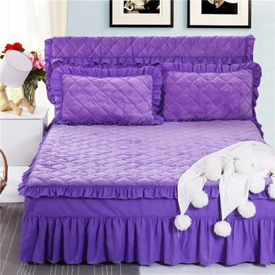 Thickening Cotton Bed Linens Solid Color Bedspread On The Bed Quilted Warm Bedding Set Mattress King Size Bedding with Skirt