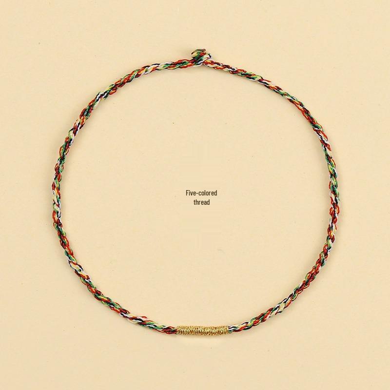 Handmade Unisex Red Rope Bracelet: Customizable with Beads, DIY Birth Year Anklet, Perfect Gift for Best Friends