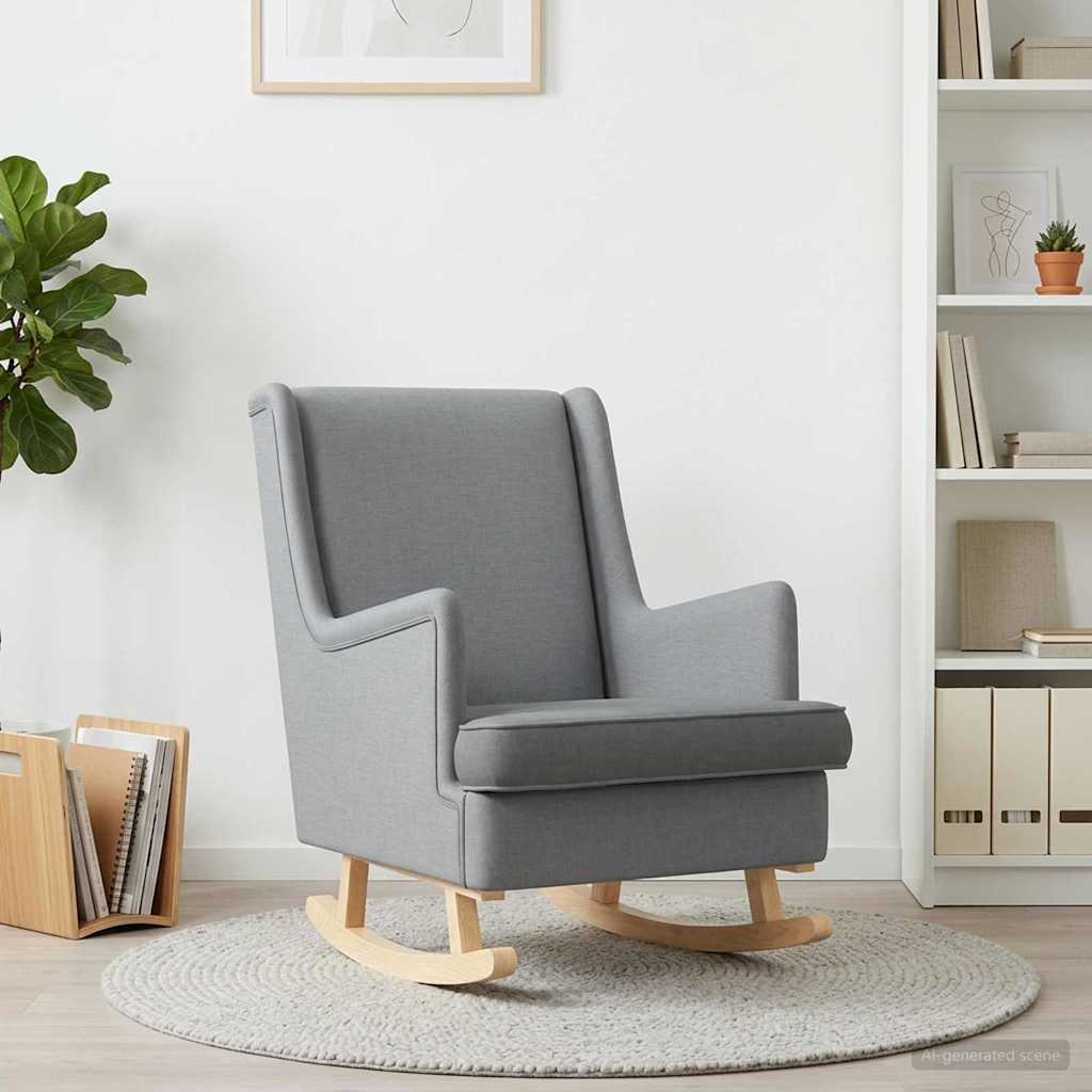 Rocking Chair Light Grey 62 x 80 x 85 cm Fabric