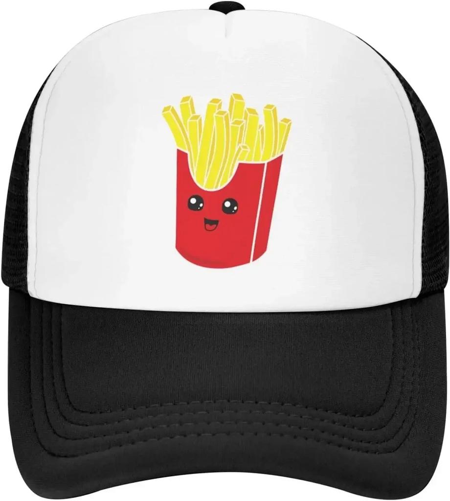 Nouvelle Casquette Dad Mesh Drôle Mignonne Frites Réglable Lavée Baseball Casquette Usée Balle Trucker