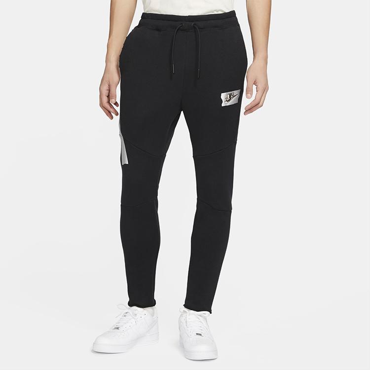 Nike Swoosh Drawstring Knit Running Pants Men Bottoms Black CU4270-010