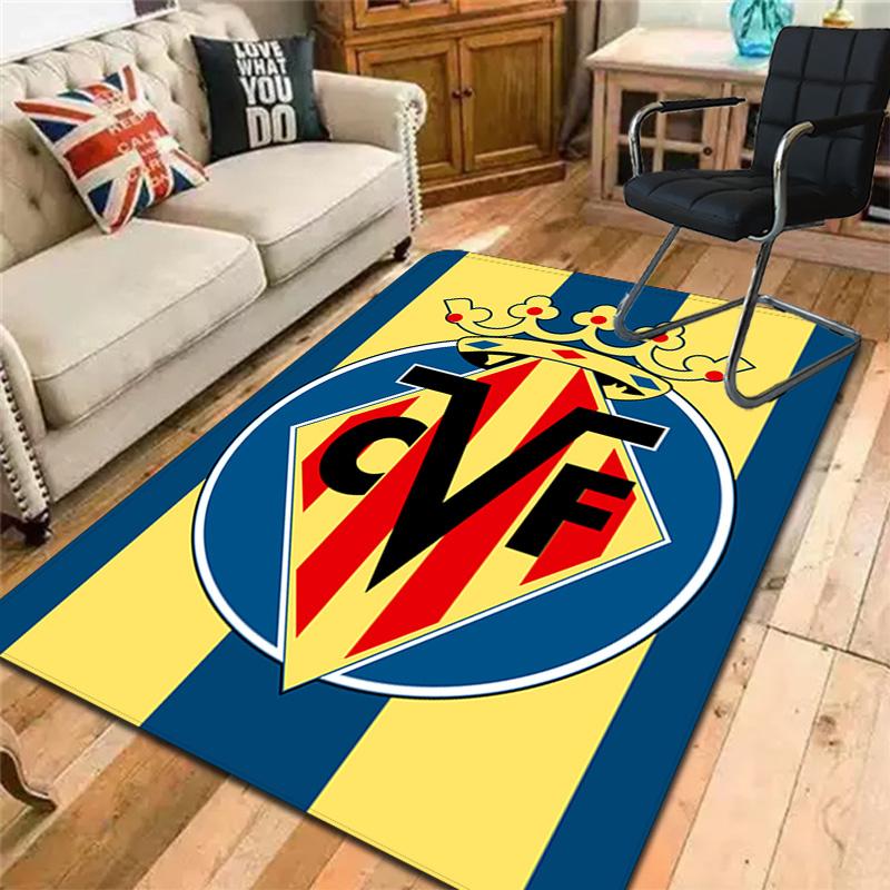 Villarreal FC Pattern Rug Floor Mat for Living Room or Bedroom Soft and Comfortable Carpet a Gift for Birthday and Holiday.