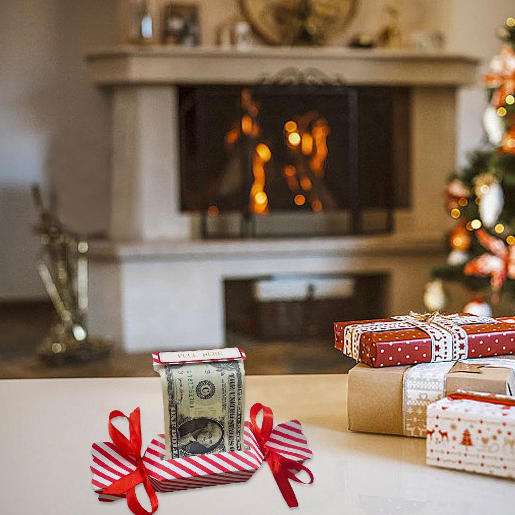 Christmas Surprise Money Holder Pull Pouch 1/4PCS Cash Candy DIY Box Gift Bag Out Card Decorati O1N4