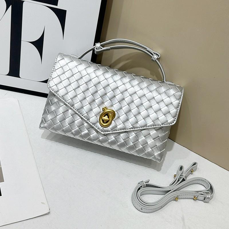 High-end Light Luxury Handbag Authentic Leather Hand-woven Bag 2025 Fashionable Cowhide Square