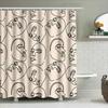 Unique Line Drawing Shower Curtain Set For Bathroom Decor Modern Artistic Waterproof Fabric In Various Colors Available
