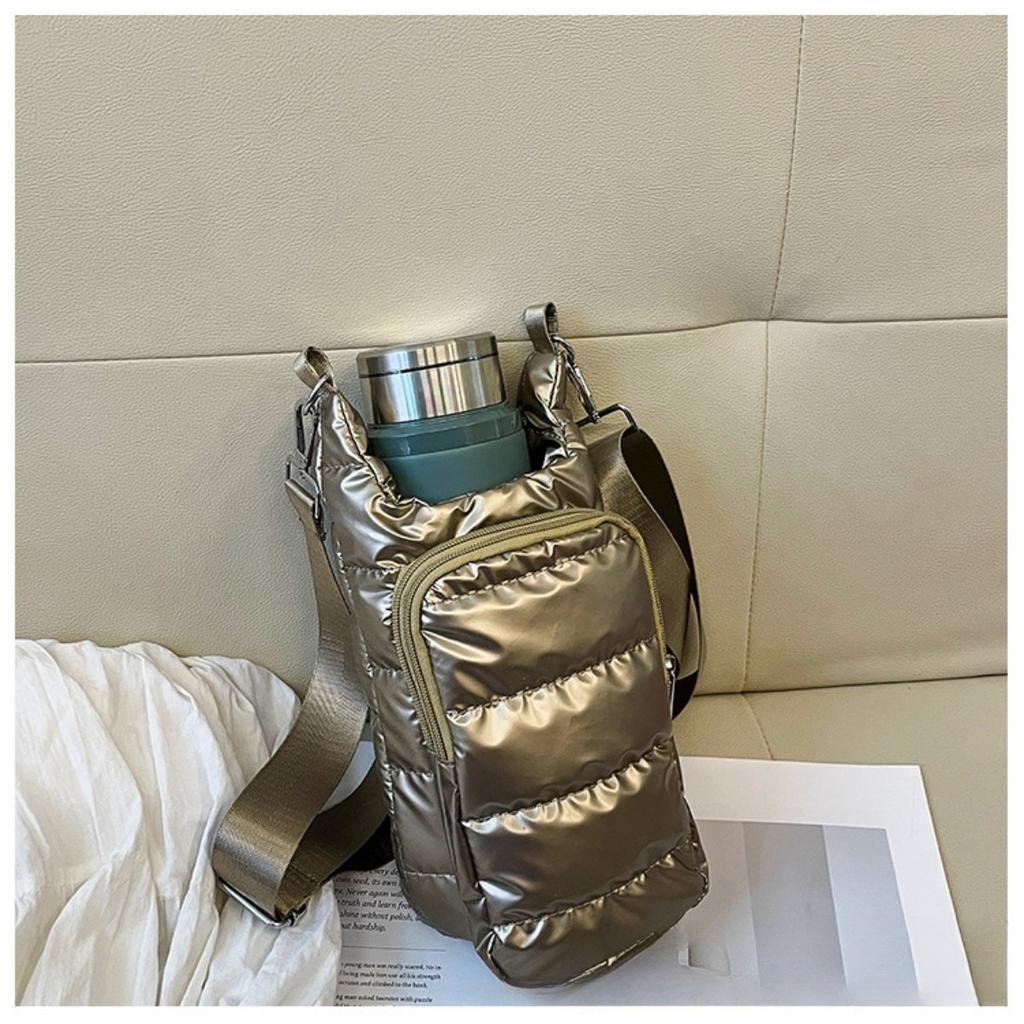 Portable Down Bottle Cover, Fashionable Insulation Foam Cup Cover, Multifunctional Kettle Protection Bag, Outdoor Waterproof Crossbody Bag