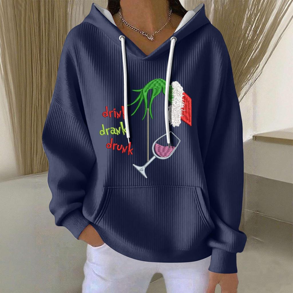 Women's Fashion Casual Christmas Angel Print Pullover Long-Sleeve Sweatshirt