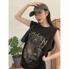 Summer Sleeveless T Shirt With Graphic Print For Casual Wear Womens Fashion