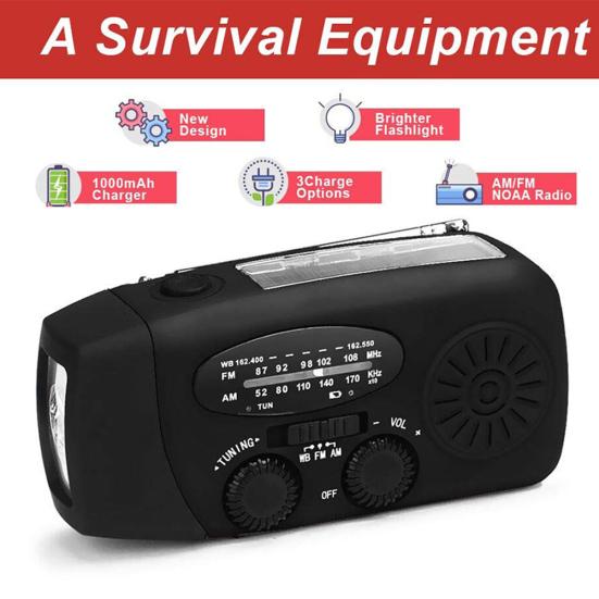 Multifunction Solar Hand Crank USB Outdoor Camping Emergency LED Light Radio