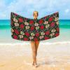Schädel Strandtuch Mikrofaser Schnelltrocknend Strand Blumenmuster Reise Fitness Spa Damen Mädchen Blume Rose Schädel Große Strandtücher