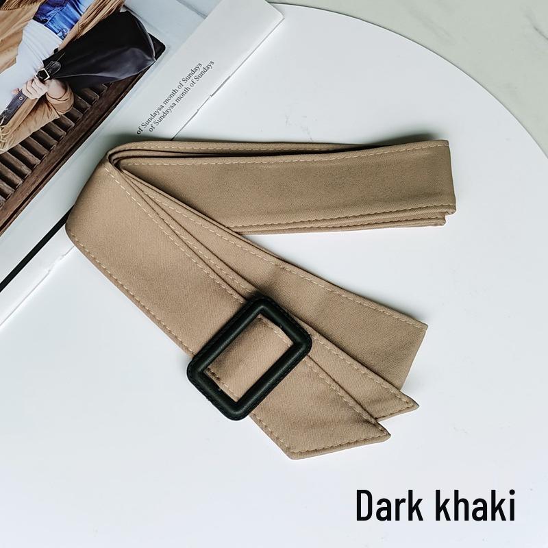 Versatile Khaki Fabric Trench Coat Belt for Women - Waistband & Sleeve Strap Accessory