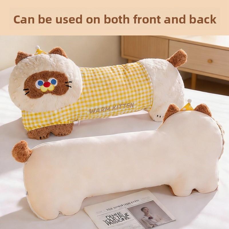 Cartoon Cat Plush Pillow With Removable Washable Cover For Bedroom Comfort And Relaxation