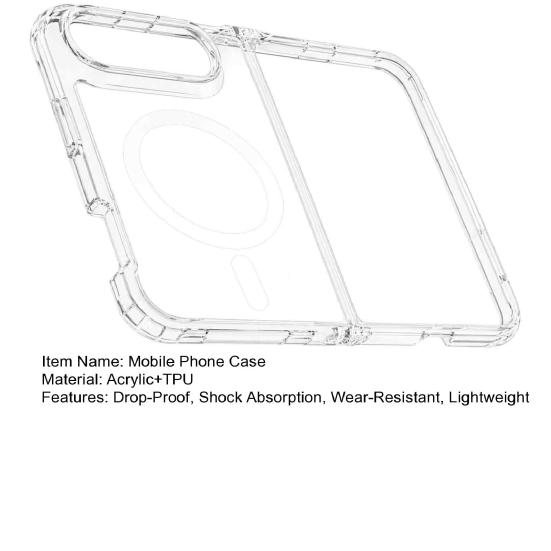 Компактный мобильный чехол Прозрачный Магнитный Телефон для iPhone Duo 18, Чехол с защитой полного шарнира для школьника, Ударопрочный Защитный чехол,