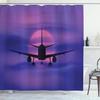 Warcraft Deck Jet Fighter Shower Curtain for Military Fans Bathroom,Warship Plane Coast Shower Curtain Fabric Bathroom Curtains