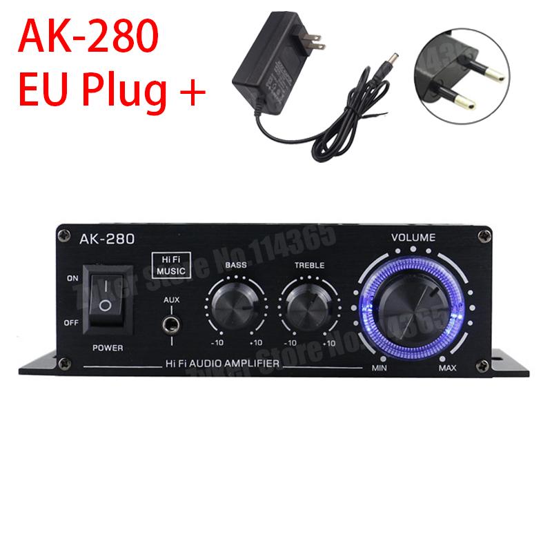 AK280/AK270/AK170 Audio Amplifiers for Car Home Bass 2.0 Channel Hifi Sound Amplifier Home Digital 12V Mini Treble Power Amplify