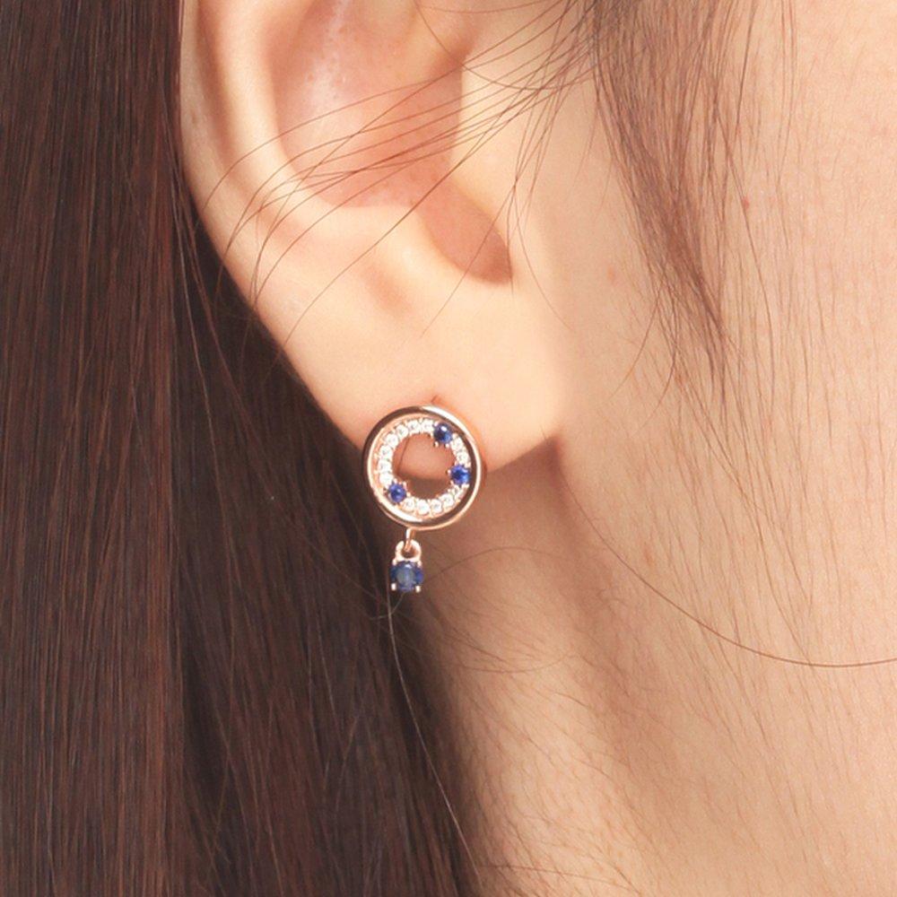 [Elle Jewelry] 14K Circle Line Earrings (Gold Pin) Elgpee078