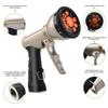 Garden Hose Nozzle 9 Adjustable Modes Heavy Duty Metal Hose Nozzle Multifunctional Hose Sprinkle Nozzle for Garden Washing Car